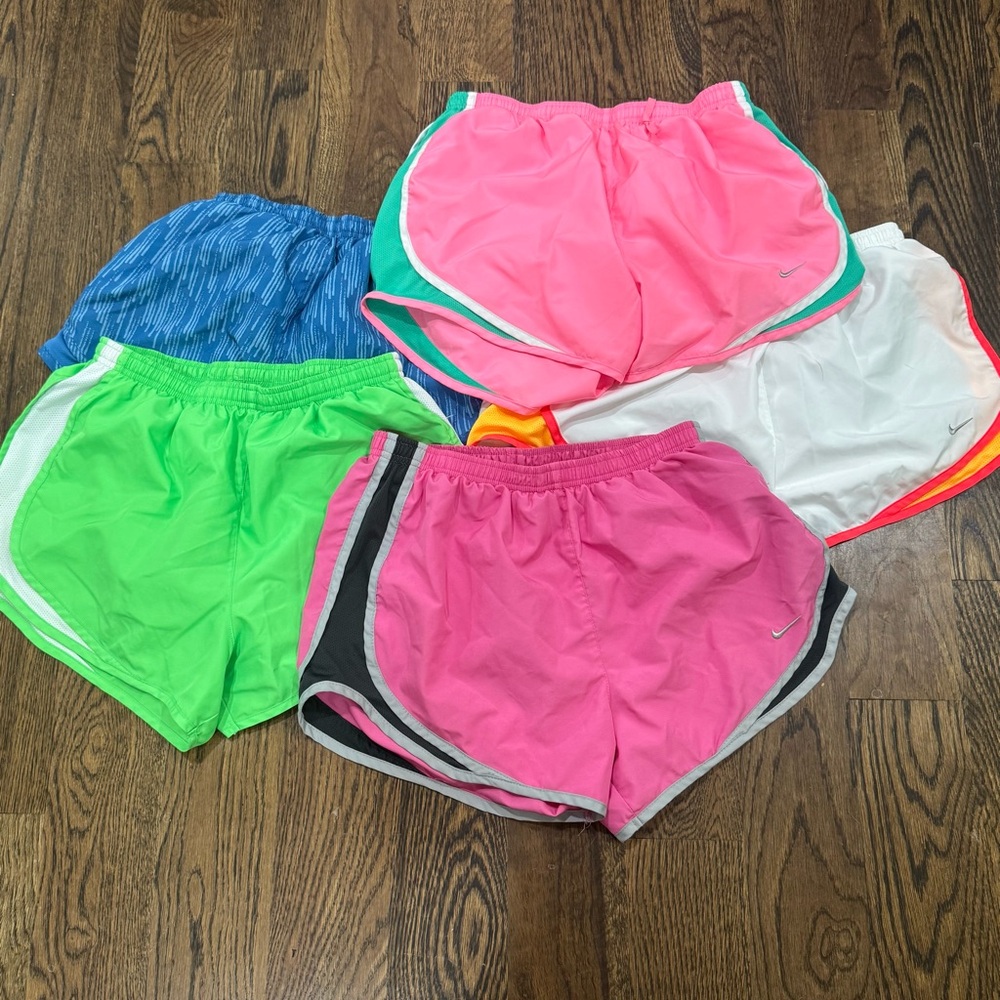 Nike Women's Pink Running Shorts - Dri-FIT Lightweight 5 pairs